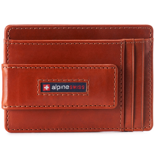 Alpine Swiss Harper Mens RFID Slim Money Clip Front Pocket Wallet